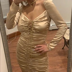 Gold FashionNova mini dress